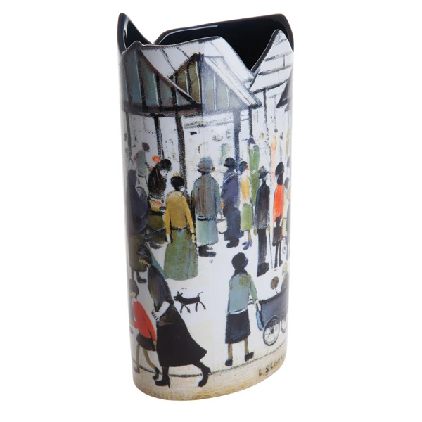 John Beswick Silhouette D'art Vase - Lowry - Market Scene 3 John Beswick Silhouette D'art Vase - Lowry - Market Scene