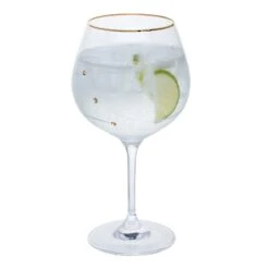 Glitz Gold Gin & Tonic Copa, Set Of 2 -DONEW Sales Store st3305 13 p glitz gold copa liquid co lr
